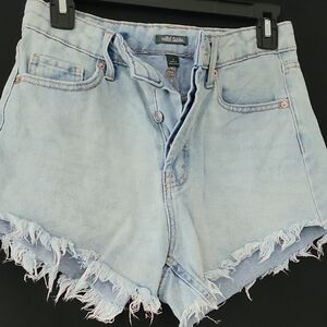 wild fable Light Blue Frayed Hem Denim Shorts